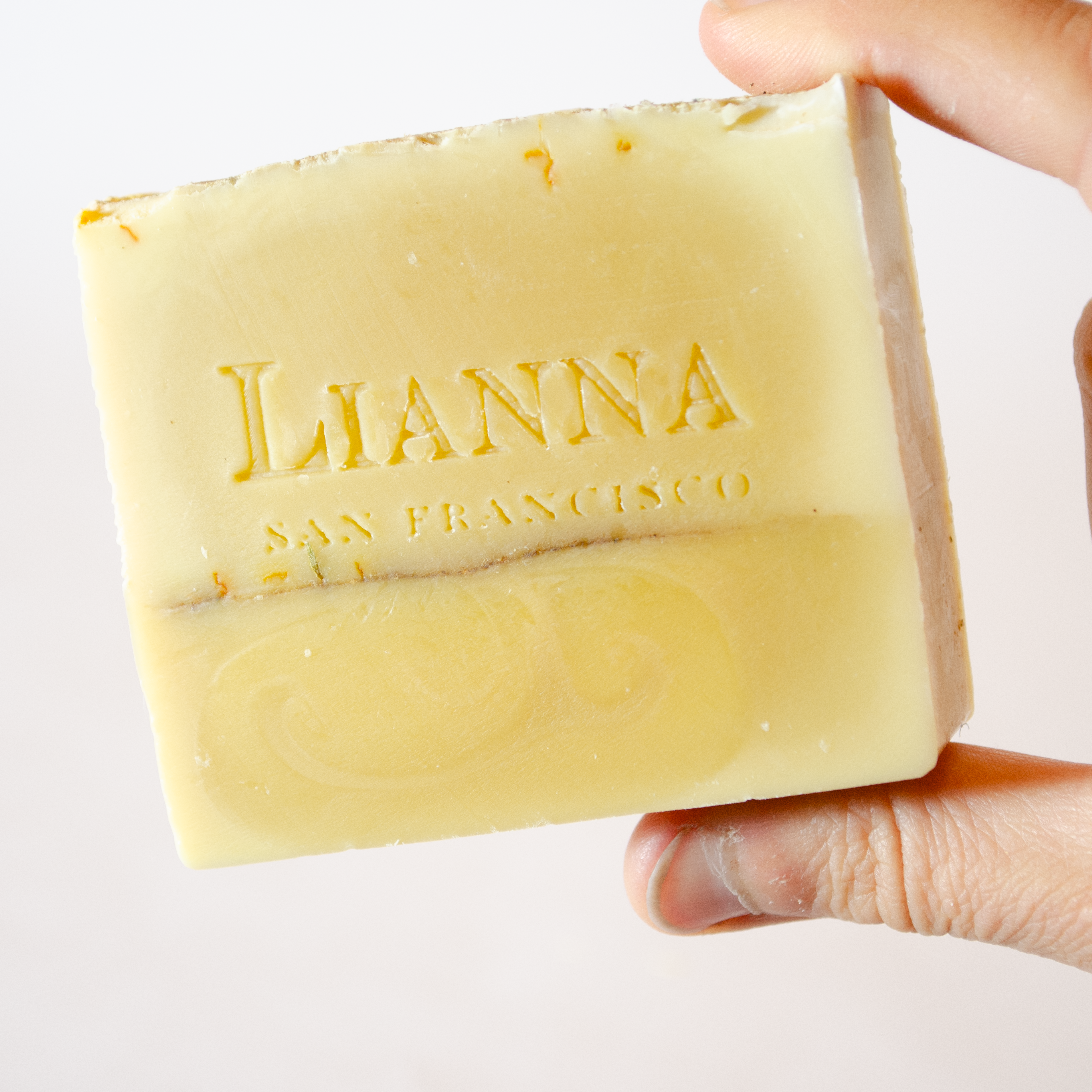 California honey olive oil soap infused with garden grown calendula, chamomile & lavender