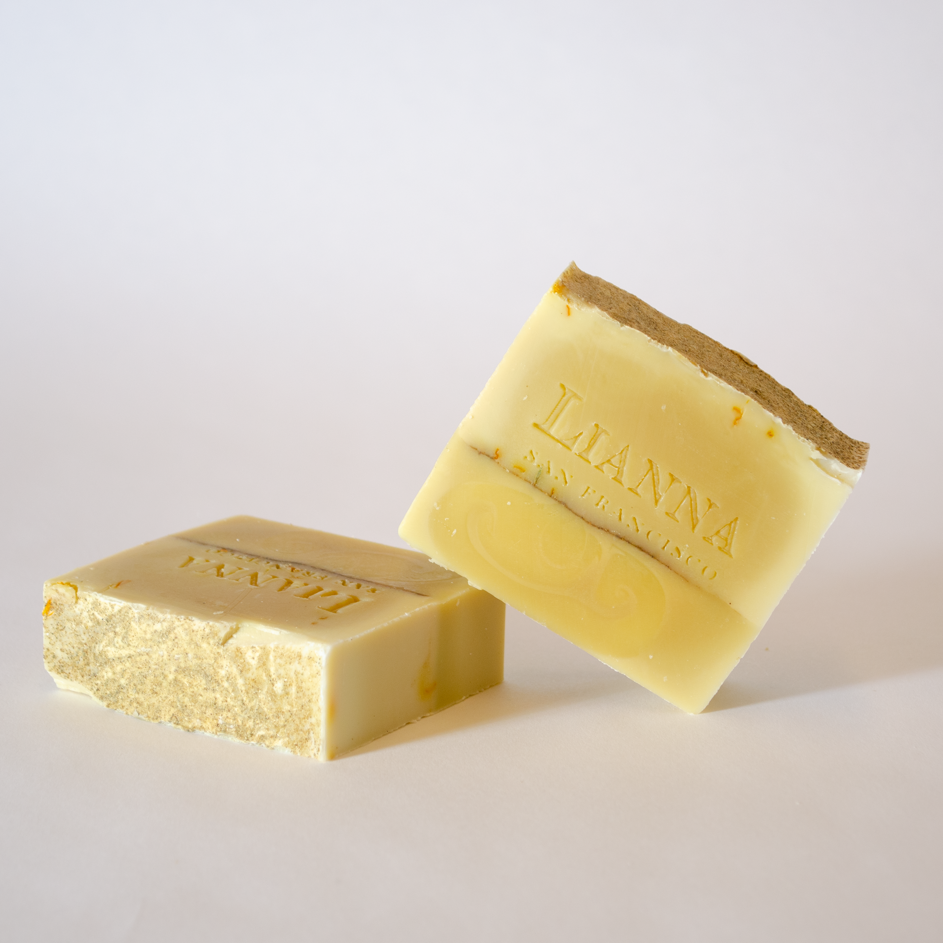 California honey olive oil soap infused with garden grown calendula, chamomile & lavender