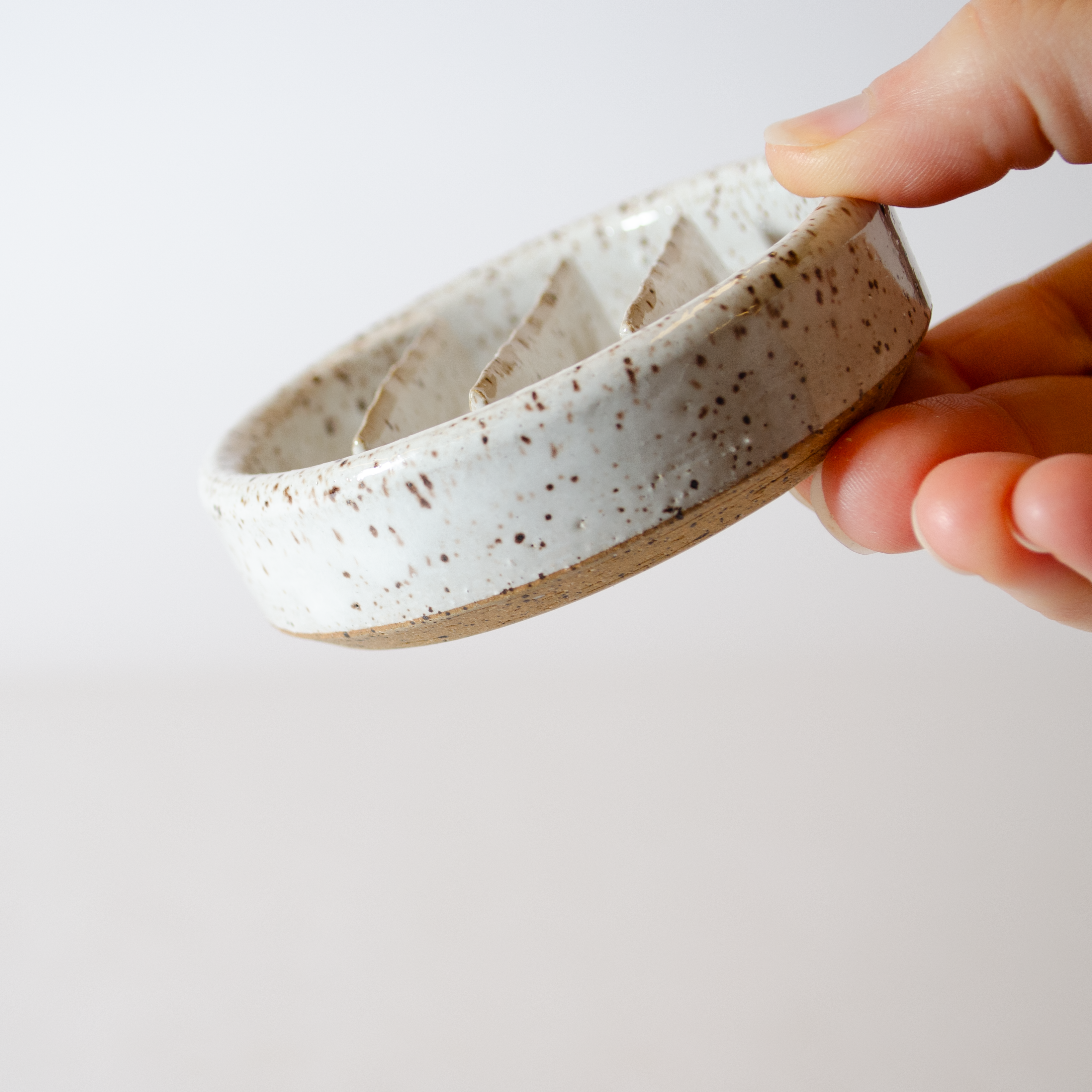 White Speckled Clay Soap Dish