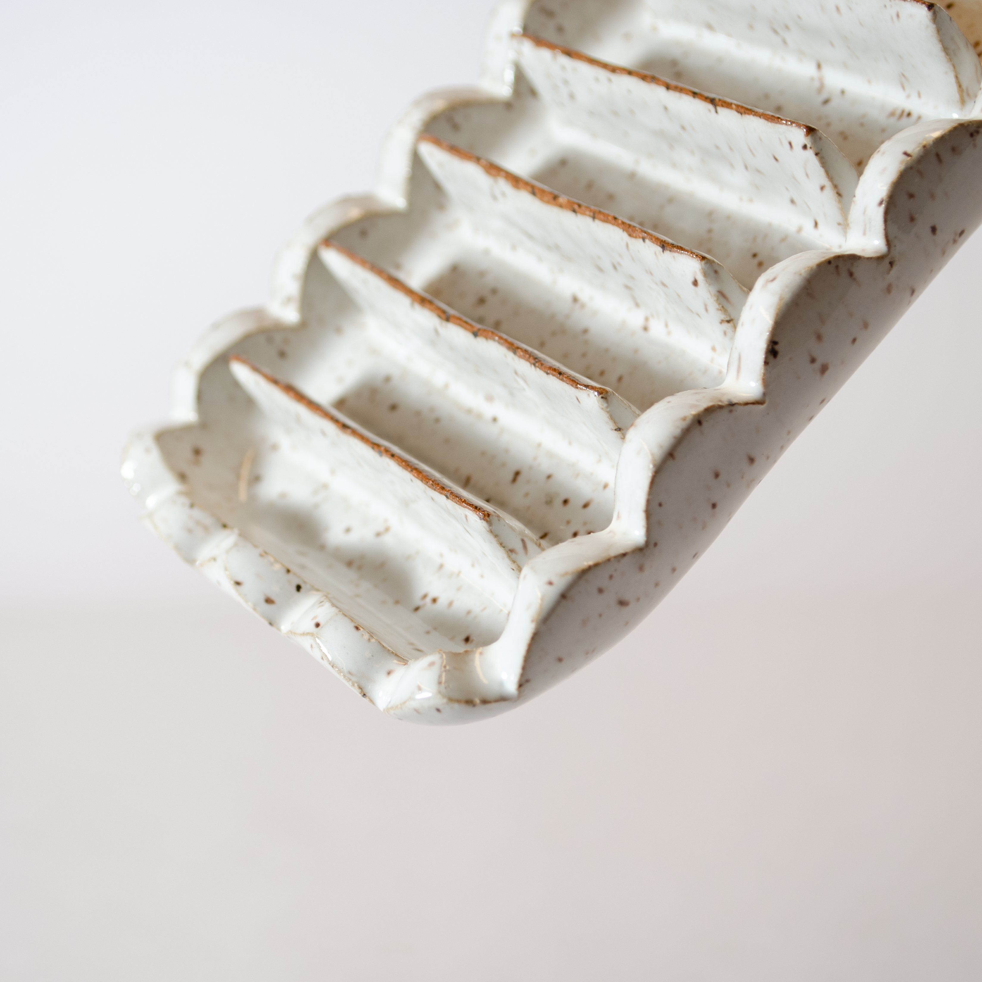 White Speckled Clay Soap Dish