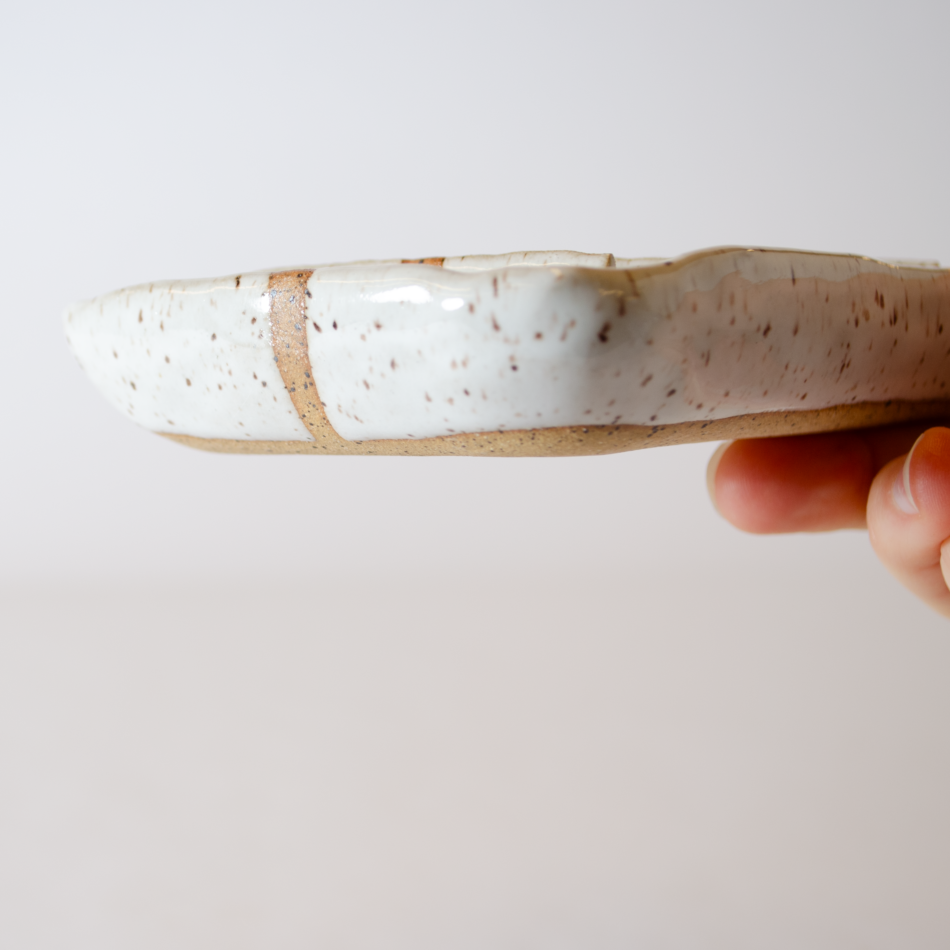 White w/Stripe Soap Dish