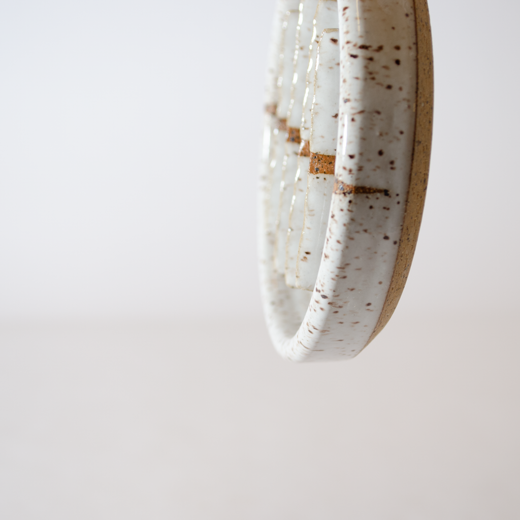 White w/Stripe Soap Dish