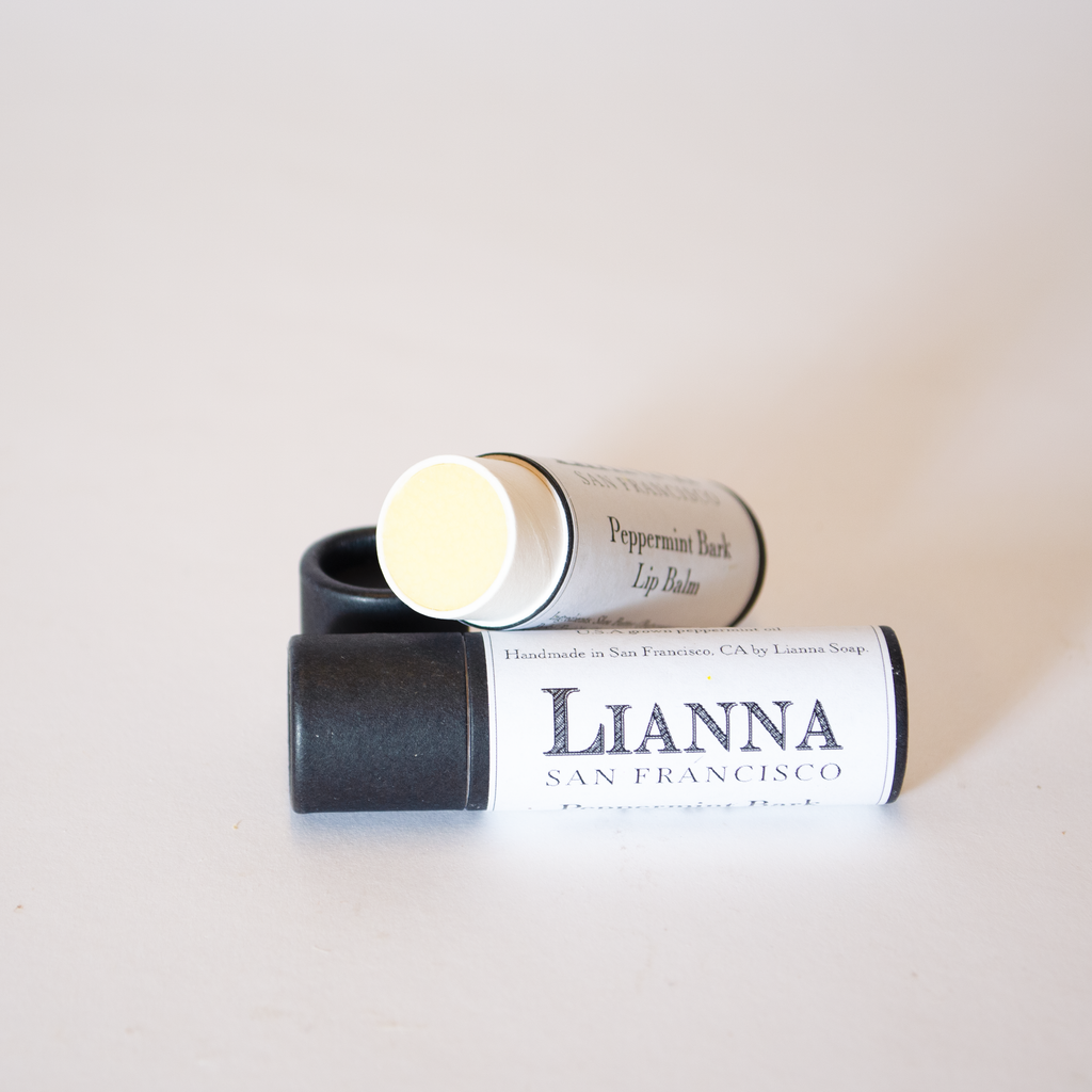 Natural unscented lip balm organic oils , butters and beeswax made in San Francisco California with California organic olive oil.