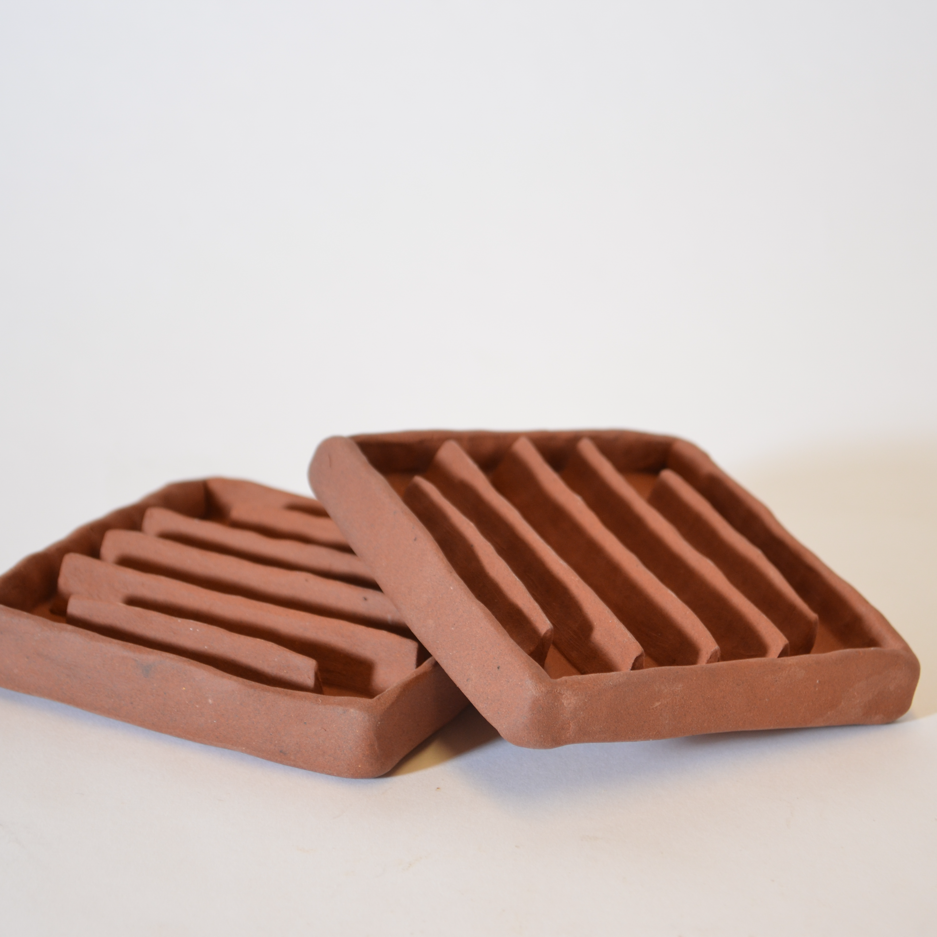Square Red Clay Soap Dish
