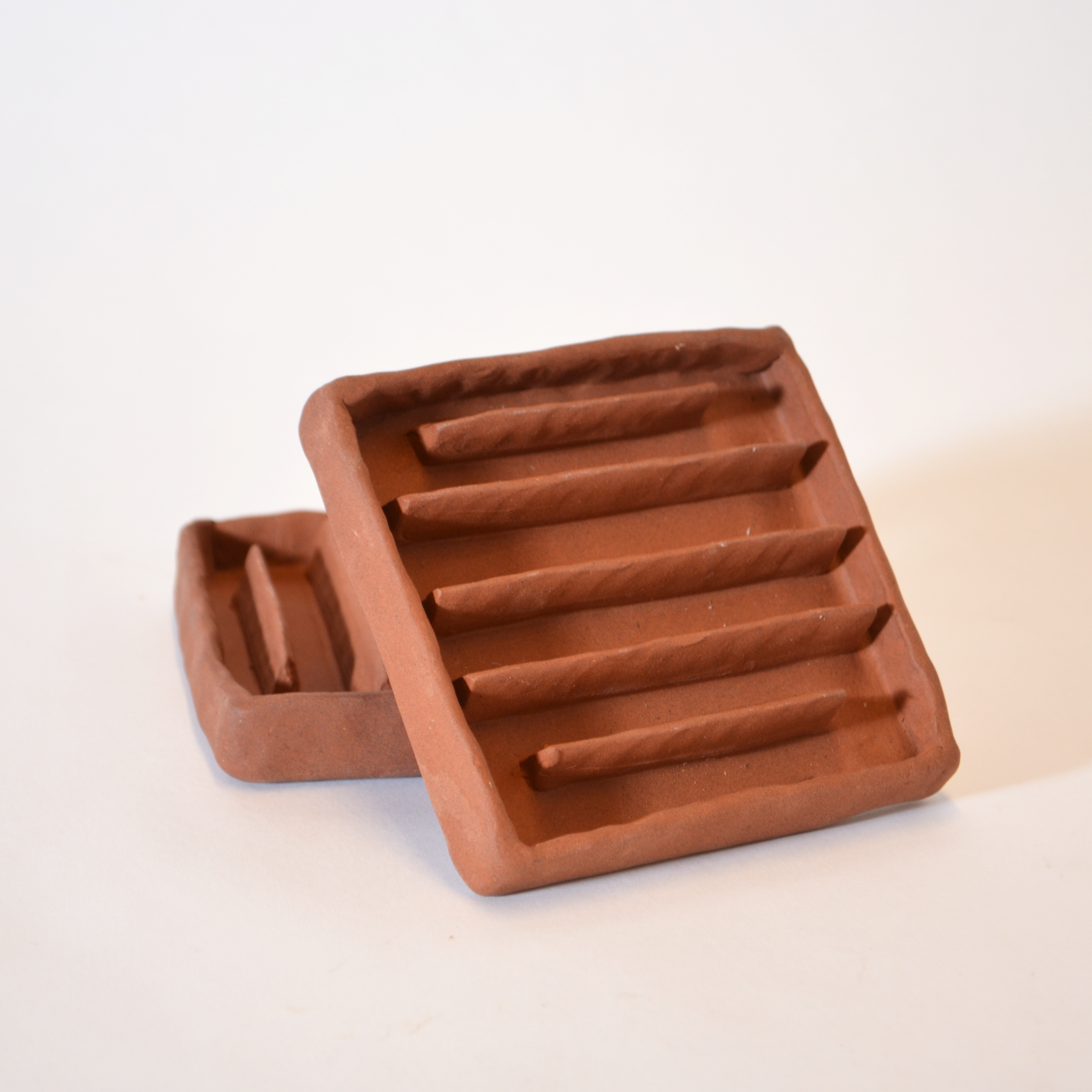 Square Red Clay Soap Dish
